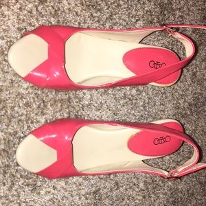 Peach high heels